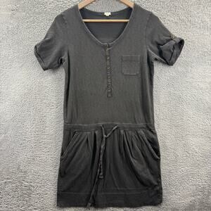J. Crew Women's Small Black Peplum‎ Hem Short Sleeve Tunic Casual Dress